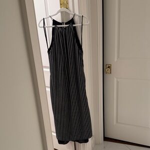 ANTONIO MELANI Black and White Striped Maxi Dress